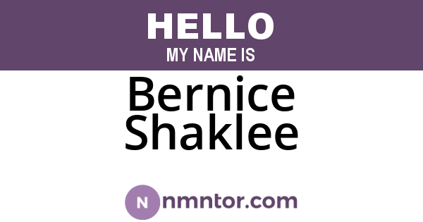 Bernice Shaklee