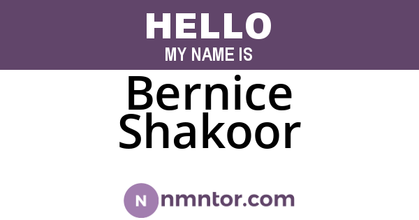 Bernice Shakoor