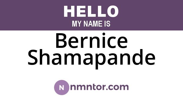 Bernice Shamapande