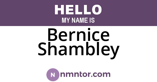 Bernice Shambley