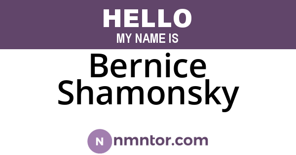 Bernice Shamonsky