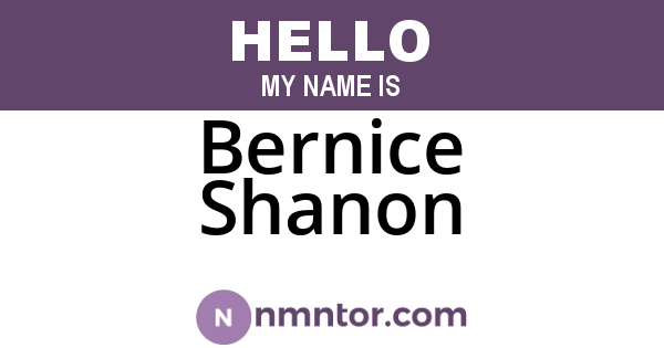 Bernice Shanon
