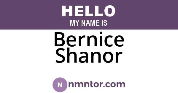 Bernice Shanor