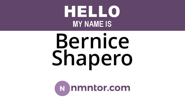 Bernice Shapero