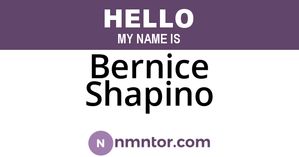 Bernice Shapino