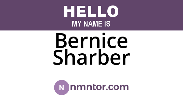 Bernice Sharber