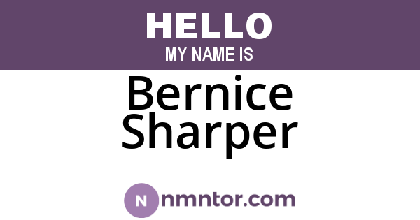 Bernice Sharper