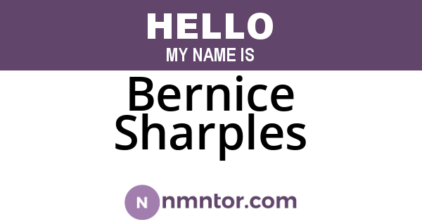Bernice Sharples