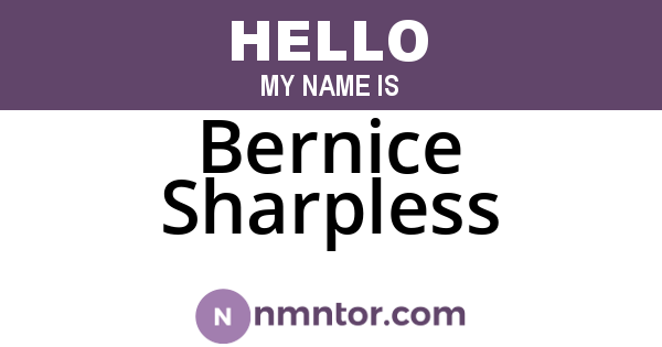 Bernice Sharpless