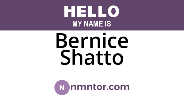 Bernice Shatto