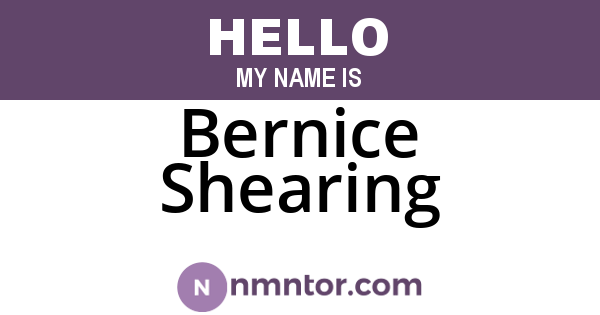 Bernice Shearing