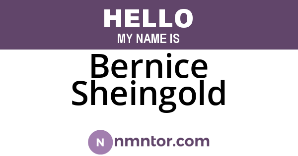 Bernice Sheingold