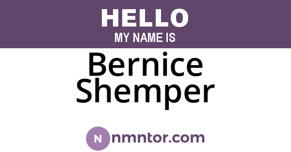 Bernice Shemper