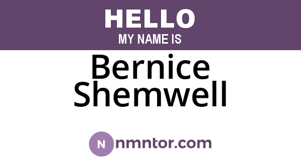Bernice Shemwell