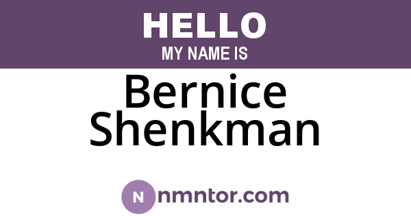 Bernice Shenkman