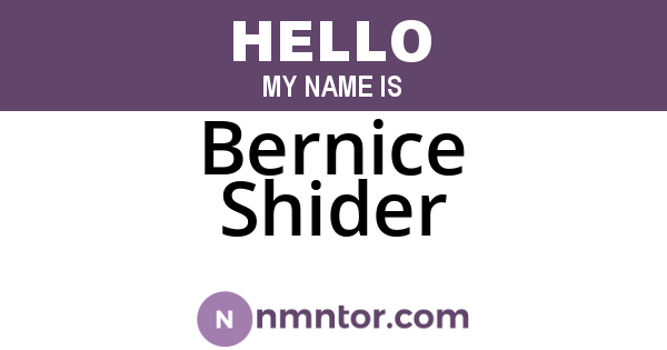 Bernice Shider