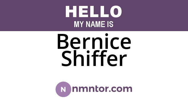 Bernice Shiffer