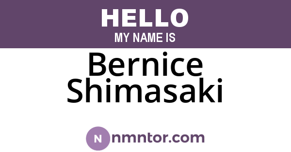 Bernice Shimasaki