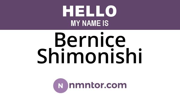 Bernice Shimonishi