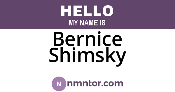 Bernice Shimsky