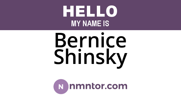 Bernice Shinsky