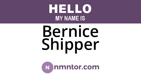 Bernice Shipper
