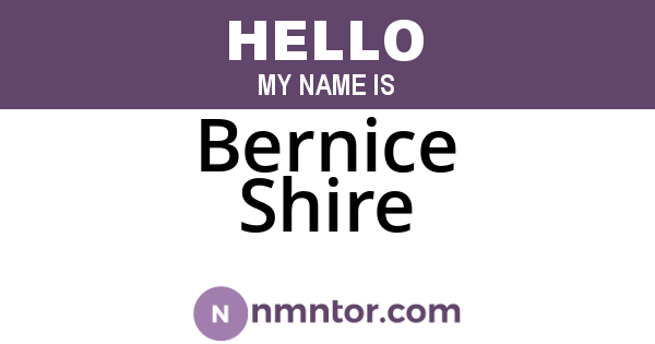 Bernice Shire