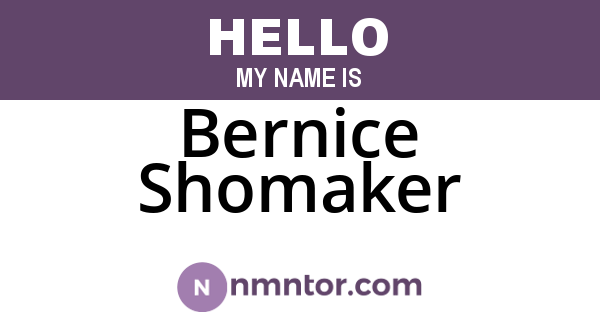 Bernice Shomaker