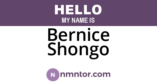 Bernice Shongo