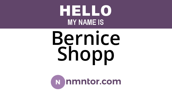 Bernice Shopp