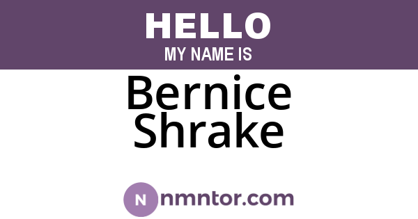 Bernice Shrake