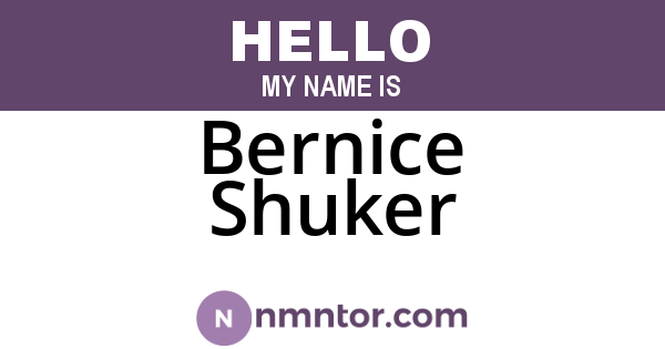 Bernice Shuker