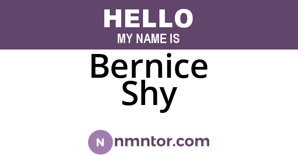 Bernice Shy