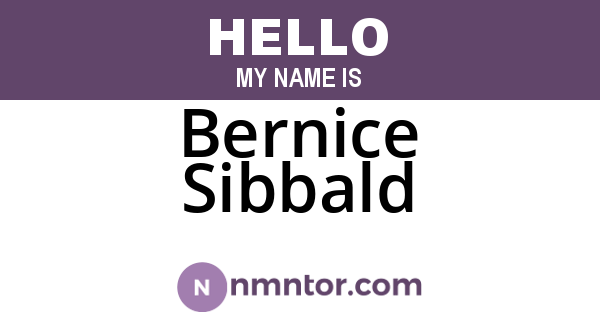 Bernice Sibbald