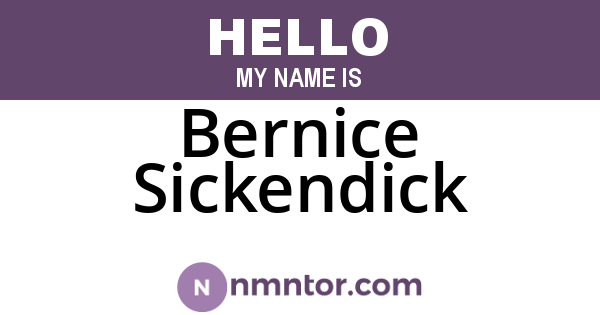 Bernice Sickendick