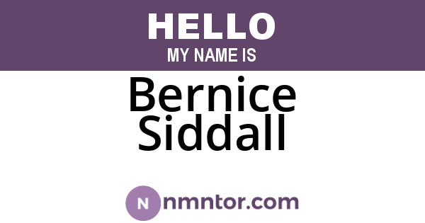 Bernice Siddall