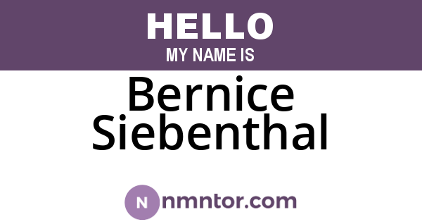 Bernice Siebenthal