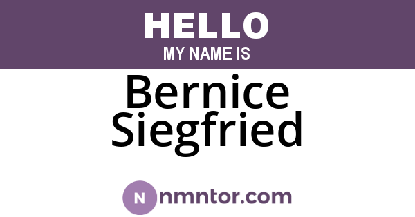 Bernice Siegfried