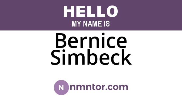 Bernice Simbeck