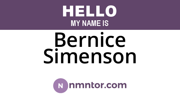 Bernice Simenson