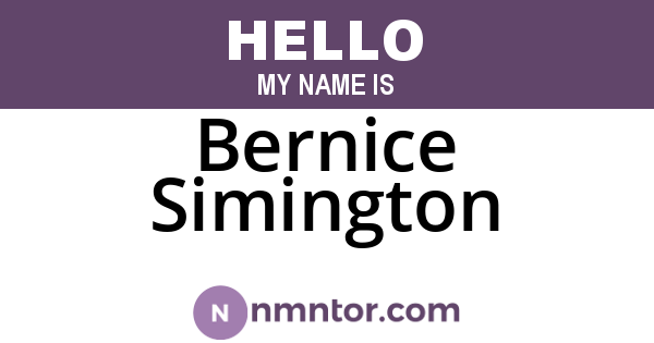 Bernice Simington
