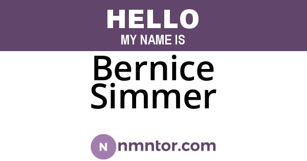 Bernice Simmer
