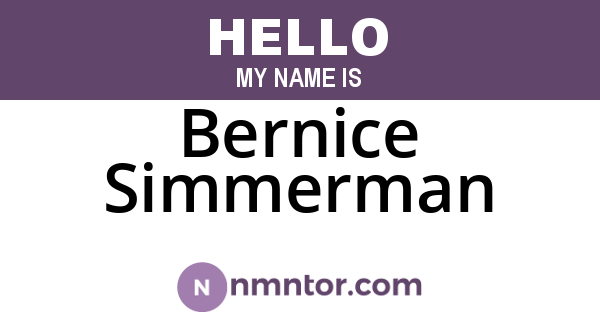 Bernice Simmerman