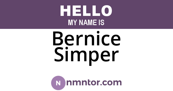 Bernice Simper