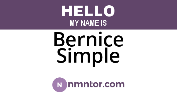 Bernice Simple