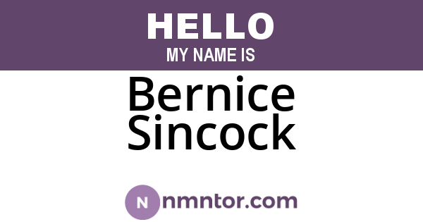 Bernice Sincock