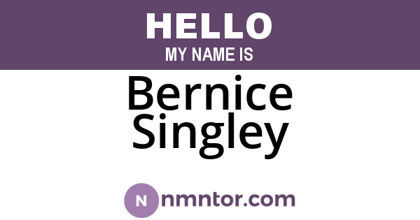 Bernice Singley