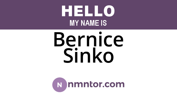 Bernice Sinko