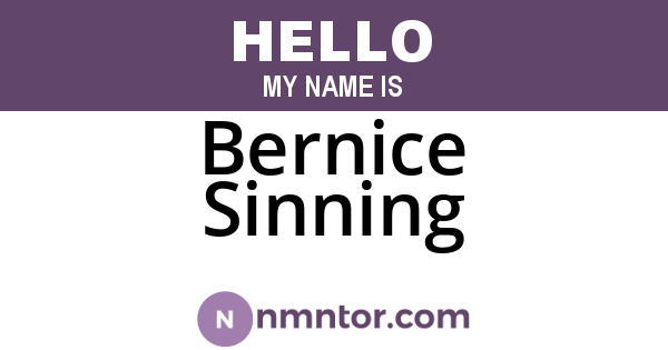 Bernice Sinning