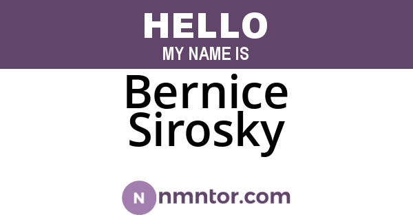 Bernice Sirosky